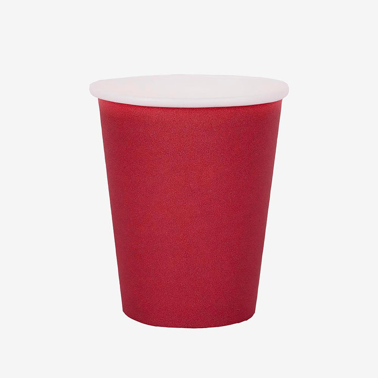 10 gobelets en carton bordeaux : deco de table anniversaire adulte