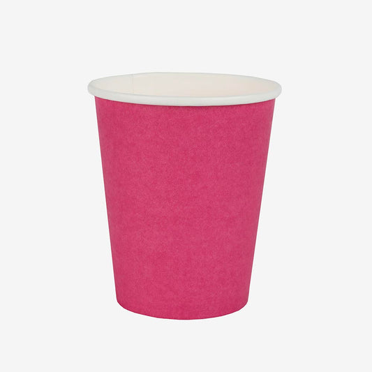 10 gobelets en carton rose bonbon : deco de table anniversaire barbie