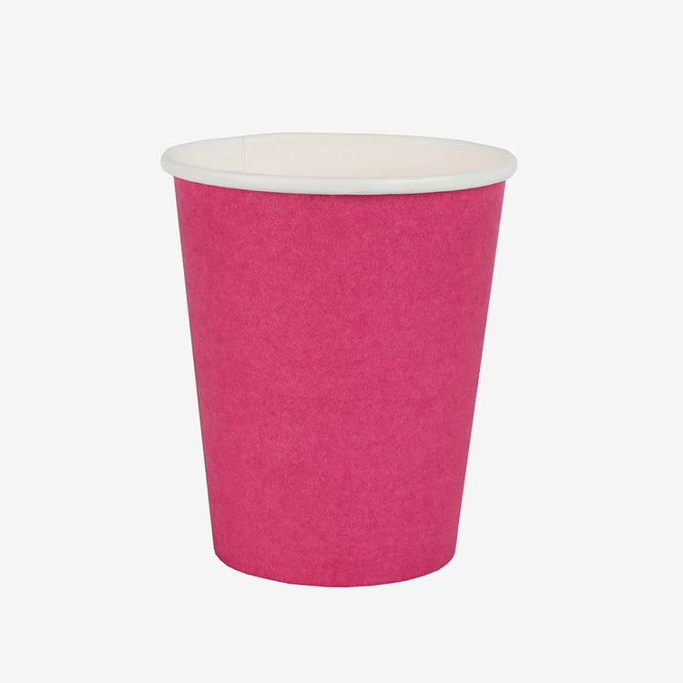 10 gobelets en carton rose bonbon : deco de table anniversaire barbie