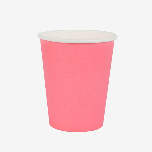 10 gobelets en carton roses : deco de table anniversaire princesse