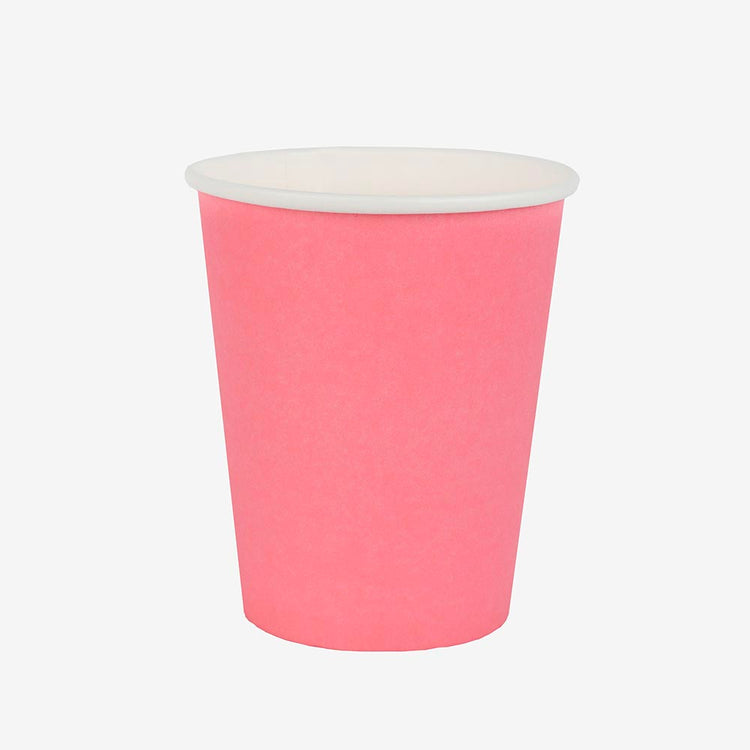 10 gobelets en carton roses : deco de table anniversaire princesse