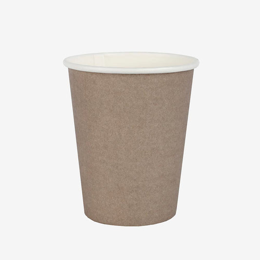 10 gobelets en carton taupe : deco de table anniversaire cheval