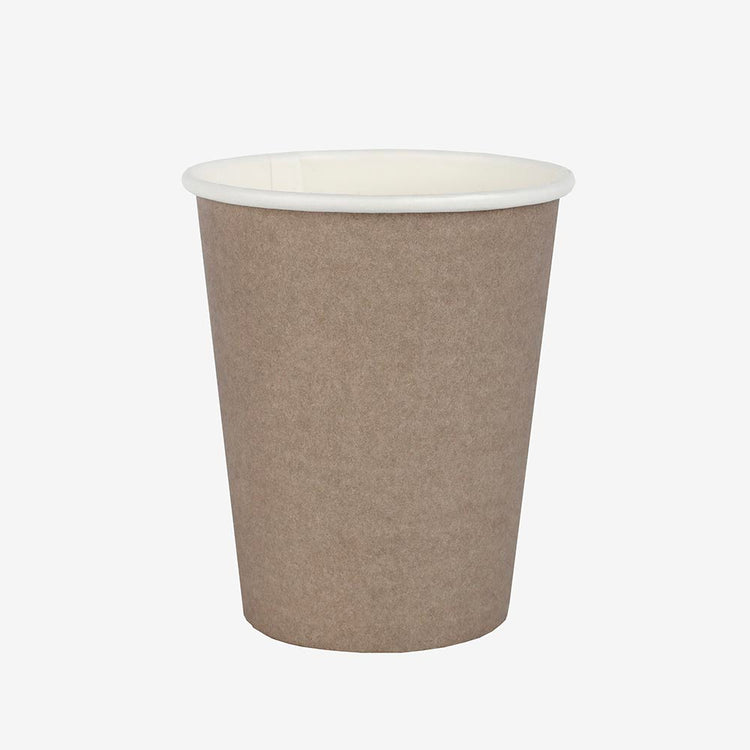 10 gobelets en carton taupe : deco de table anniversaire cheval