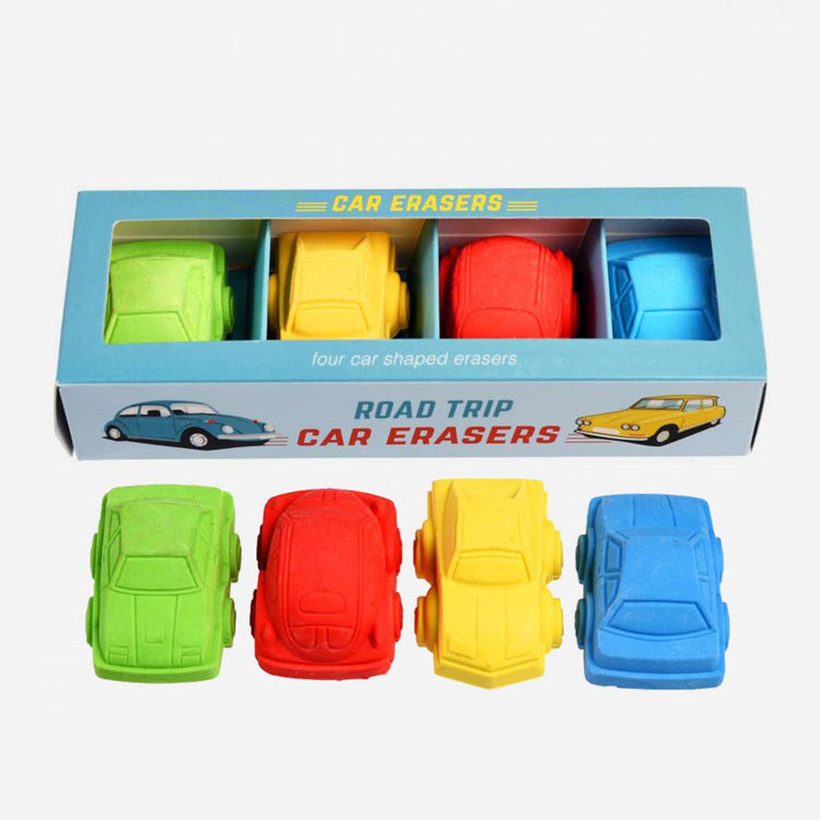 4 gommes voitures : petits cadeaux pour pochette surprise