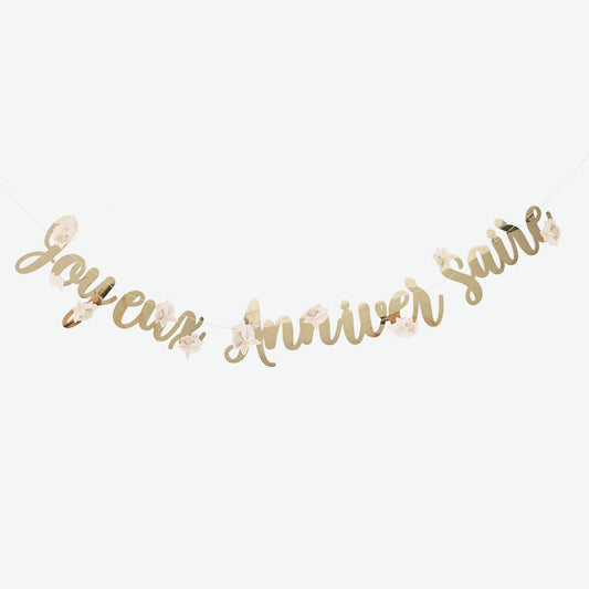 Guirlande anniversaire avec fleurs : deco anniversaire chic
