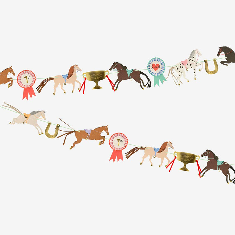 Guirlande anniversaire équitation : deco anniversaire ado cheval