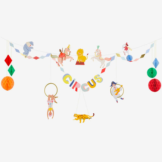 Grande guirlande cirque : decoration anniversaire cirque