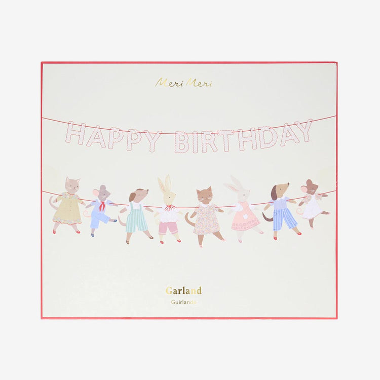 Guirlande Happy Birthday animaux mignons - Décoration d'anniversaire