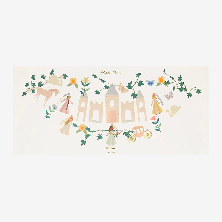 Guirlande anniversaire pastel : deco anniversaire princesse magique