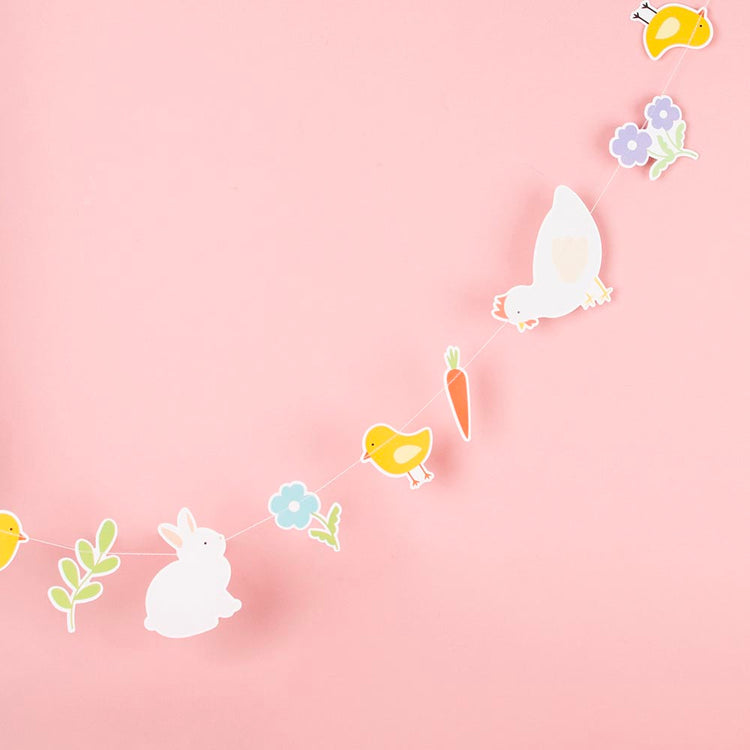 Guirlande anniversaire lapins : decoration de paques original