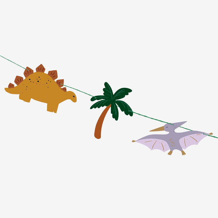 Détails de la guirlande anniversaire dinosaures de Party Deco
