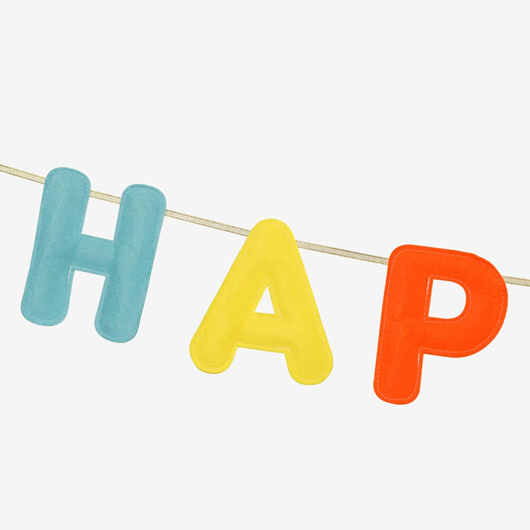 Décoration à thÚme : Guirlande Happy Birthday en feutre