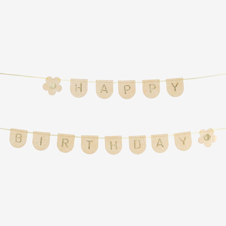 Guirlande Happy Birthday marguerite idéale pour une décoration d'anniversaire