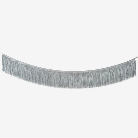 guirlande de franges argentée décoration fête anniversaire disco chic ou nouvel an