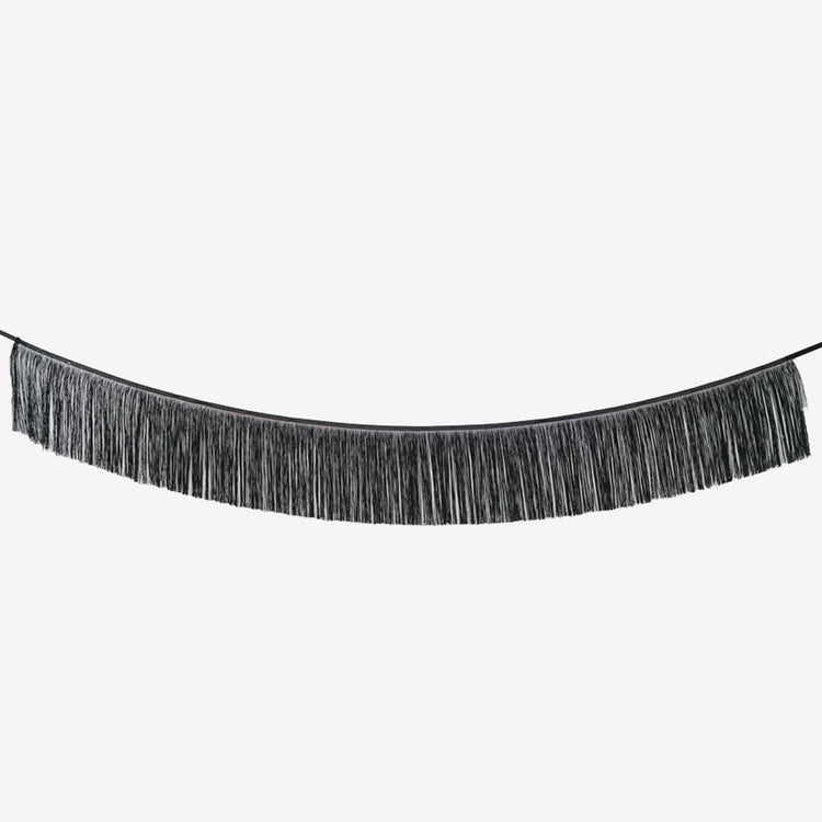 guirlande de franges noires glitter à accrocher pour une déco gatsby, noel ou nouvel an
