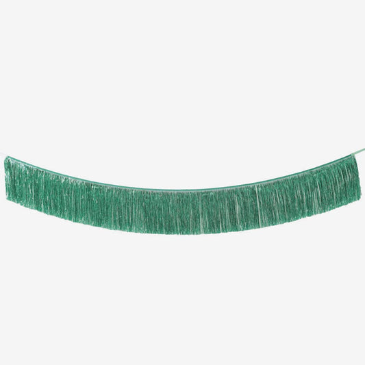 guirlande de franges vertes décoration à accrocher pour une déco noel ou disco