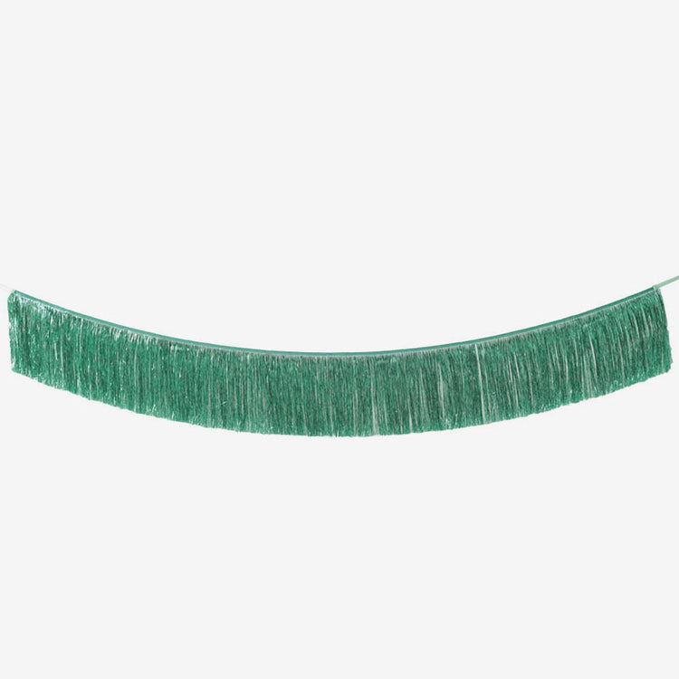 guirlande de franges vertes décoration à accrocher pour une déco noel ou disco