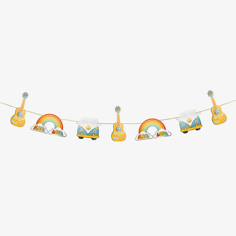 Guirlande hippie : decoration anniversaire annee 60 hippie