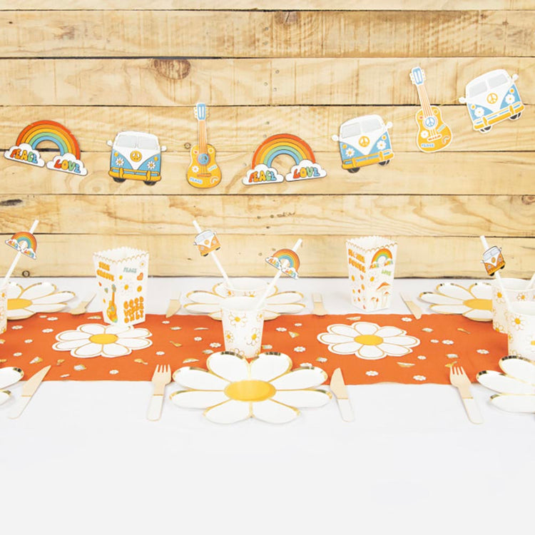 Guirlande hippie : decoration anniversaire thème annee 60