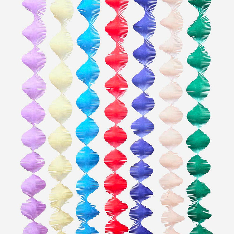 Guirlande crépon colorée pour fête d’enfants ou carnaval