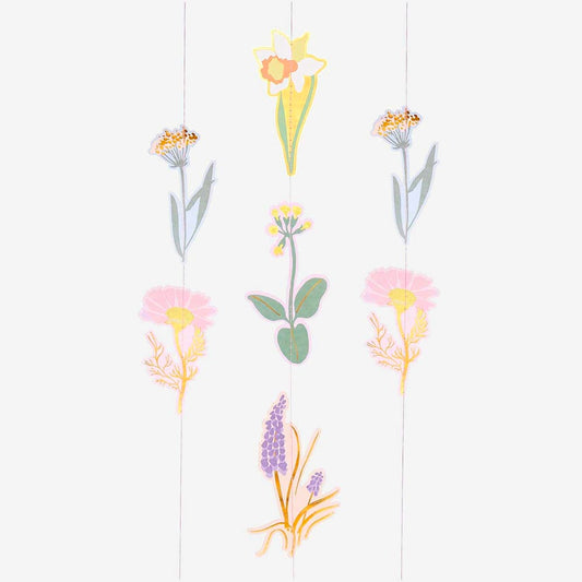 Guirlande fleurs pastel : decoration anniversaire paques