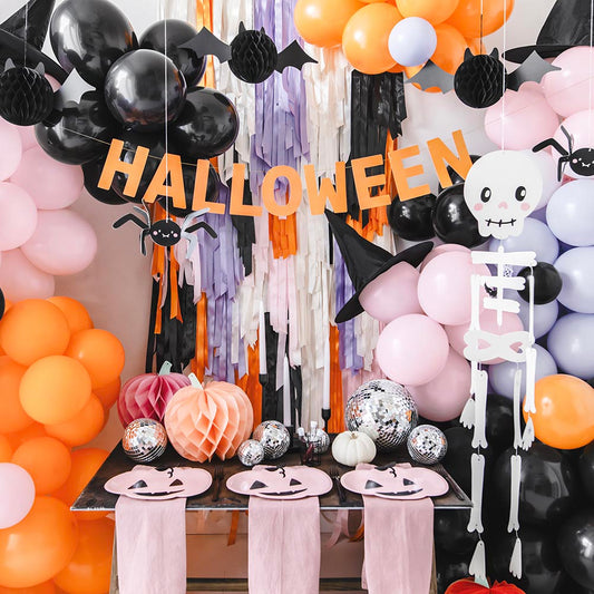 Guirlande Halloween orange : decoration fete originale