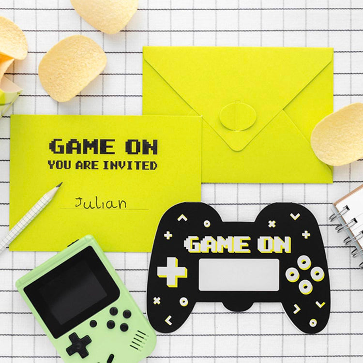 6 invitations gamer pour invitation anniversaire ado jeux video