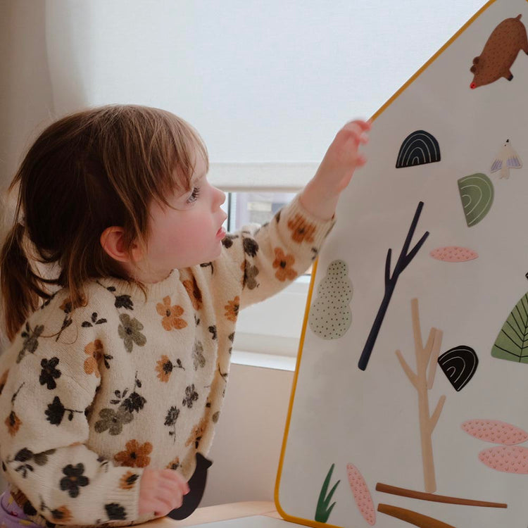 Jeu magnétique sur le thème de la forêt : ours, lapin, faon, arbres, idée cadeau anniversaire enfant