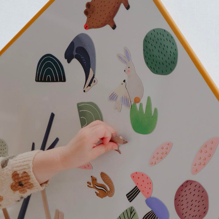 Jouet magnétique sur le thème de la forêt : ours, lapin, faon et arbres, idée cadeau anniversaire enfant