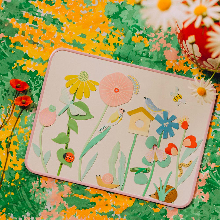 Jouet magnétique sur le thème du jardin : fleurs et insectes, idée cadeau anniversaire enfant