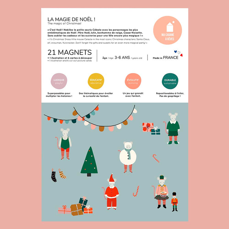 Jeu magnétique souris à habiller en Père Noël : idée cadeau de Noël enfant