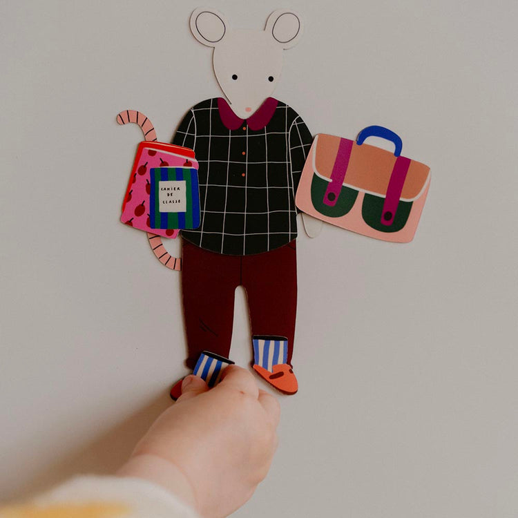 Jouet magnétique souris à habiller en pompier, astronaute médecin : idée cadeau de Noël enfant