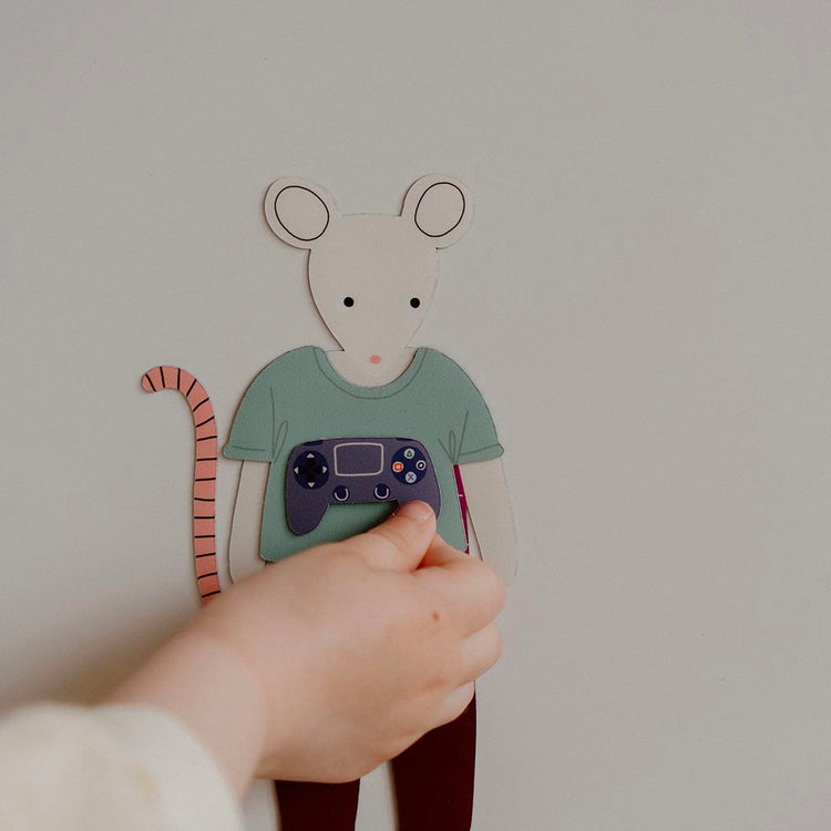 Jeu magnétique souris à habiller en musicien, peintre, clown : idée cadeau de Noël enfant