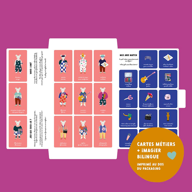 Jeu magnétique souris à habiller en musicien, peintre, clown : idée activité enfant