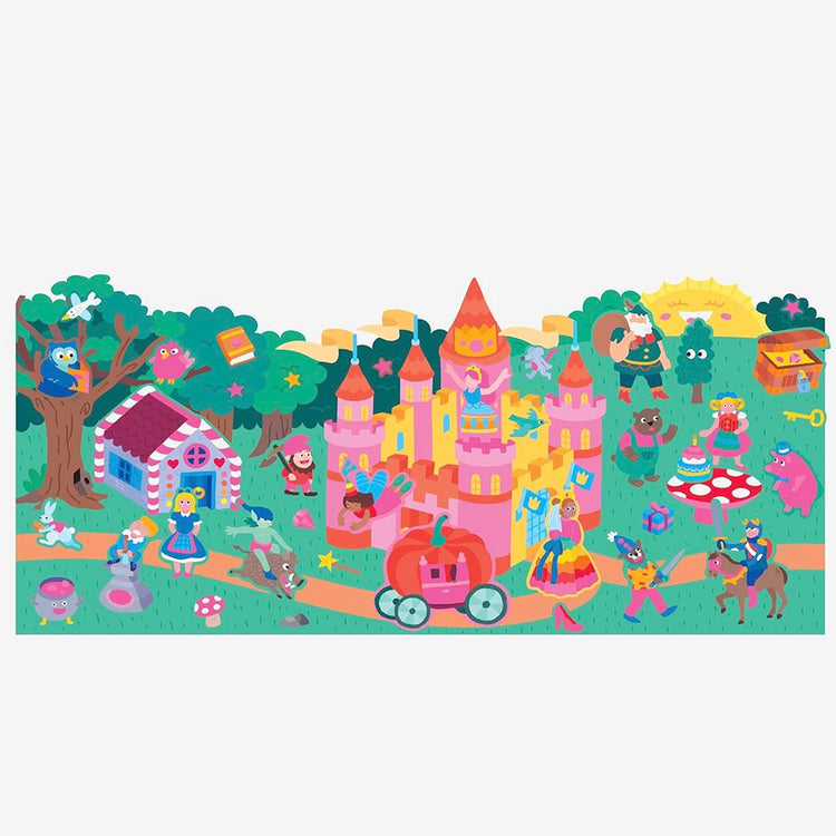 1 poster contes de fées à colorier et à sticker parfait pour les enfants