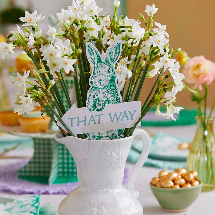 Kit chasse aux oeufs lapin vert : animation paques reussi