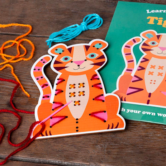 Kit couture feutrine tigre, manuel et amusant : cadeau enfant