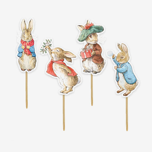 Kit cupcakes de Noël Pierre Lapin : decor buche de noel