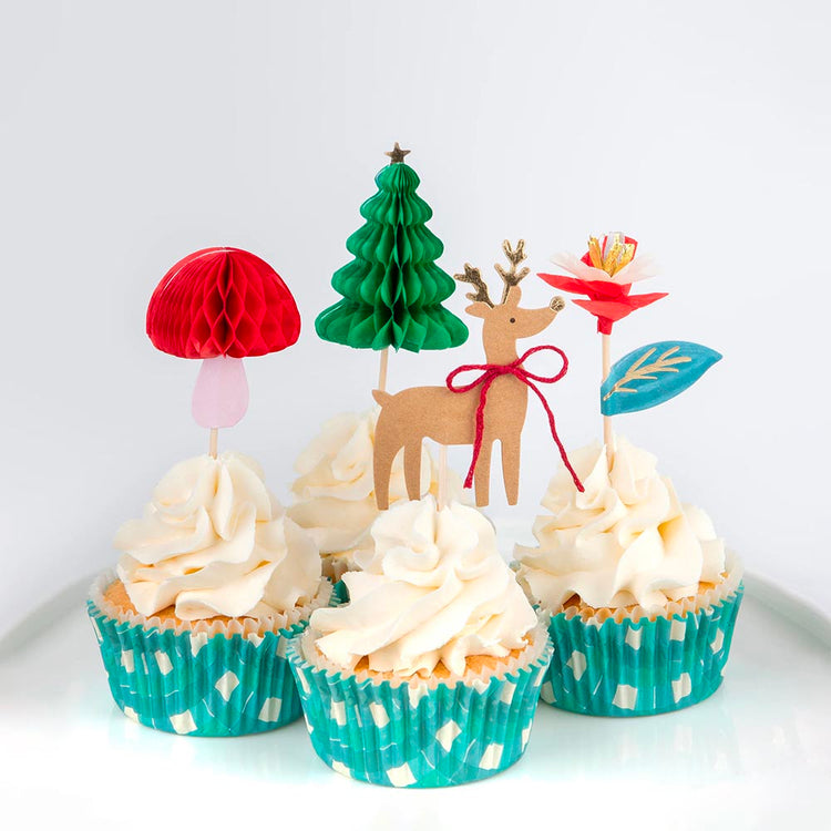 Décoration à thème : Kit cupcakes animaux de la forêt unique