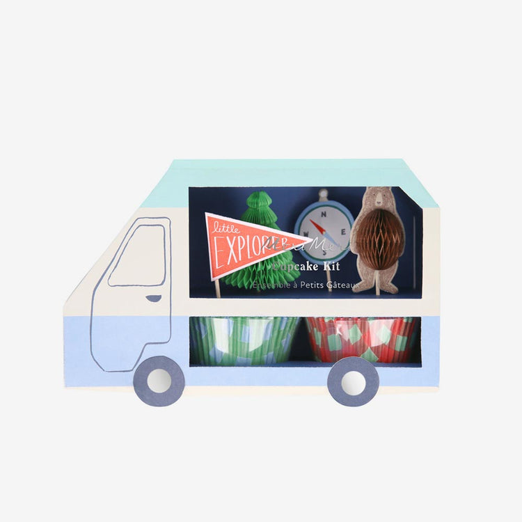 Kit à cupcakes camping, un décor parfait pour une fête en plein air