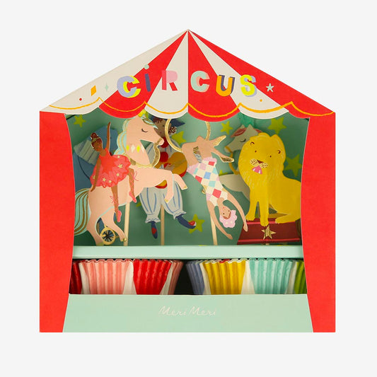 Kit cupcake cirque : decor gateau anniversaire cirque