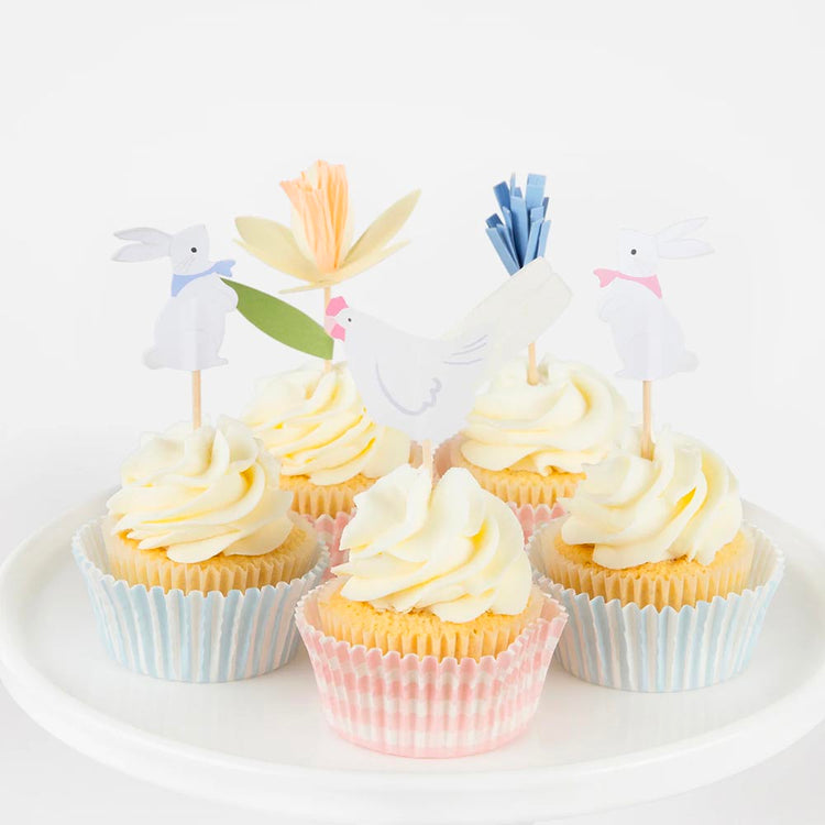 Kit 24 cupcakes lapin de Pâques - déco cupcakes de Pâques