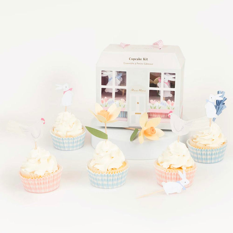 Kit cupcakes lapin de Pâques, déco gâteau de Pâques