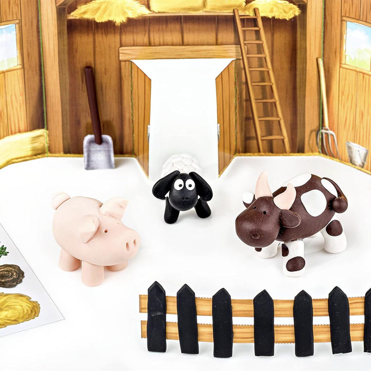 Kit créatif animaux de la ferme en pùte Fimo pour loisirs créatifs
