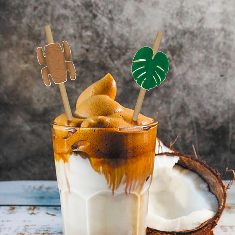 10 pailles totem et feuille tropicale : anniversaire koh lanta