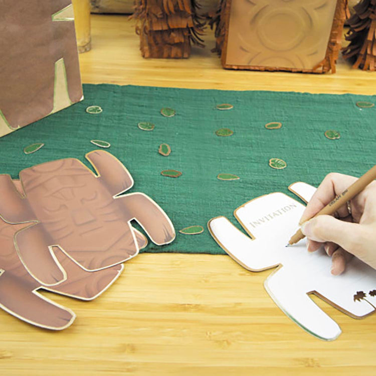 8 invitations anniversaire totem pour un thème koh lanta