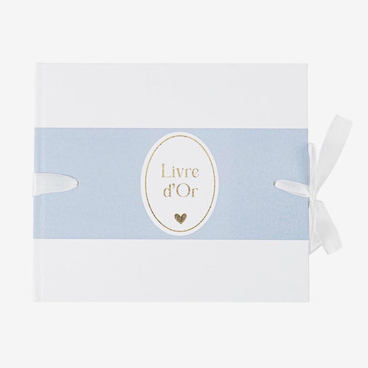 Livre d’or bleu et blanc, idéal pour garder des souvenirs précieux