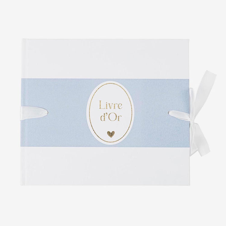 Livre d’or bleu et blanc, idéal pour garder des souvenirs précieux