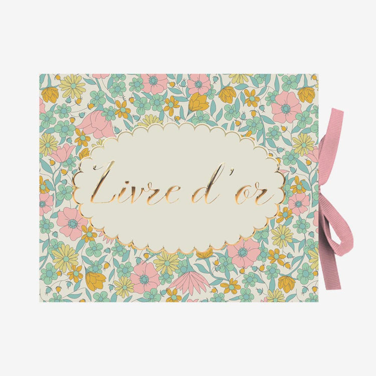 livre d'or liberty pour les mariages ou cérémonies laiques thÚme fleuris et retro