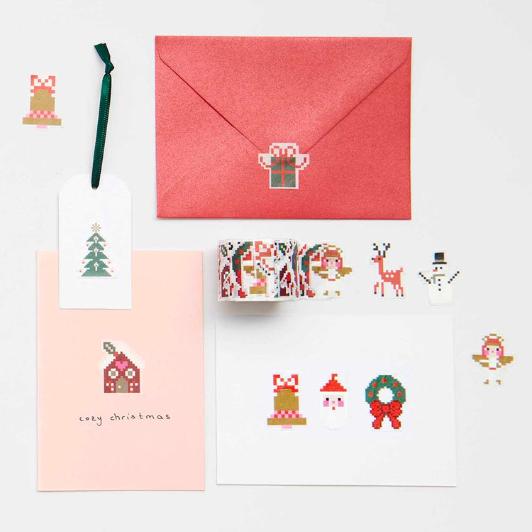 Autocollants washi tape Noël idéal pour cartes de voeux